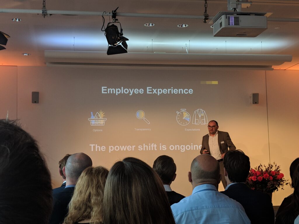 Christian Boos, VP & Head of Future of Work, SAP giving his keynote on Employee Experience